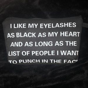 SHEIN Make-Up Pouch ; Medium ; Black and White